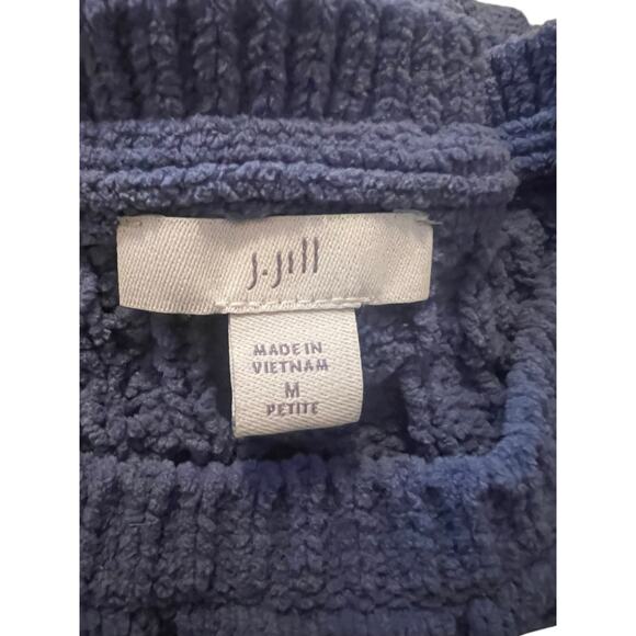 J. JILL PETITE CABLE KNIT LONG COVER THE BOTTOM LONG SLEEVE CREW NECK  SWEATER - Picture 8 of 9